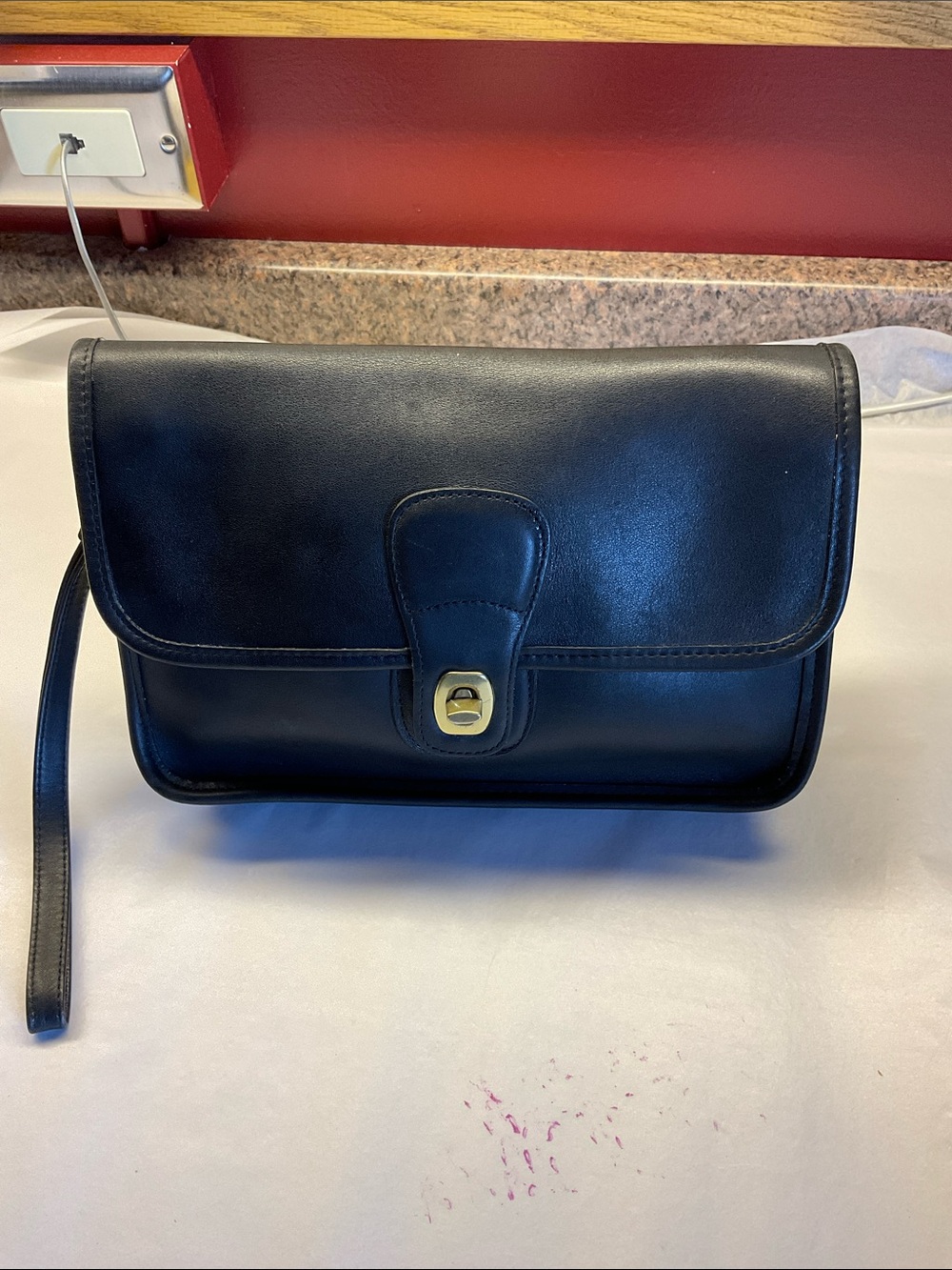 COACH 9832 Vintage Black Leather Clutch Wristlet